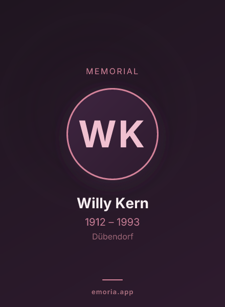 Memorial portrait of Willy Kern