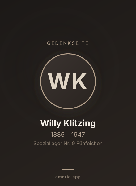 Gedenkportrait von Willy Klitzing