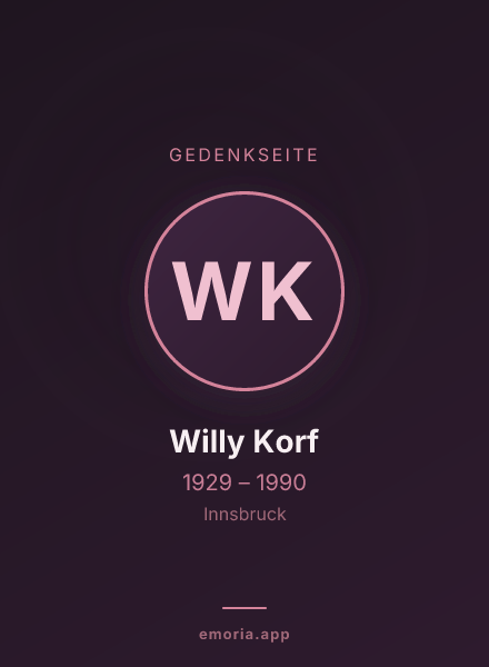 Gedenkportrait von Willy Korf