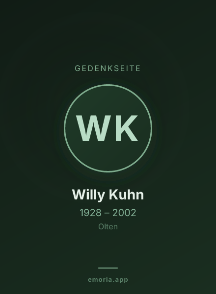 Gedenkportrait von Willy Kuhn