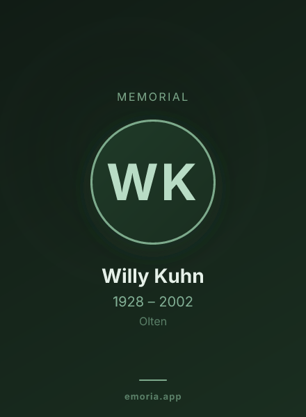 Memorial portrait of Willy Kuhn