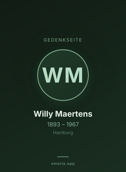 Gedenkportrait von Willy Maertens