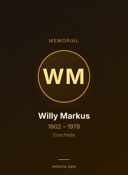 Memorial portrait of Willy Markus
