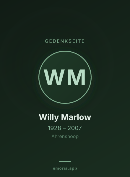 Gedenkportrait von Willy Marlow
