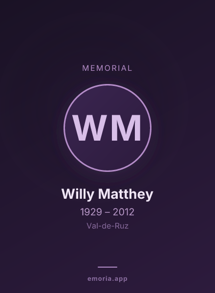 Memorial portrait of Willy Matthey
