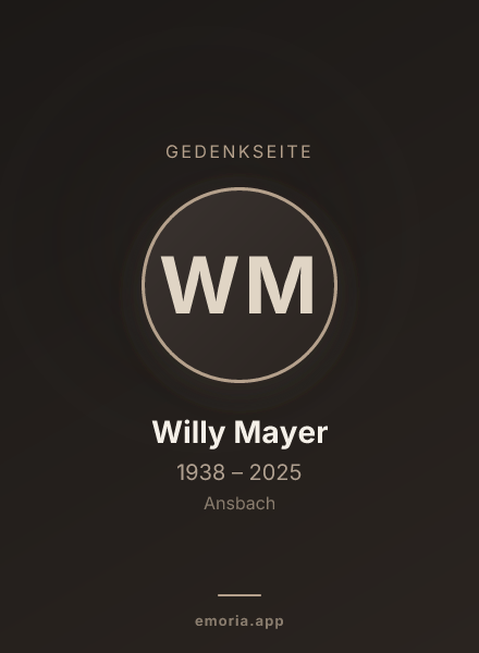 Gedenkportrait von Willy Mayer