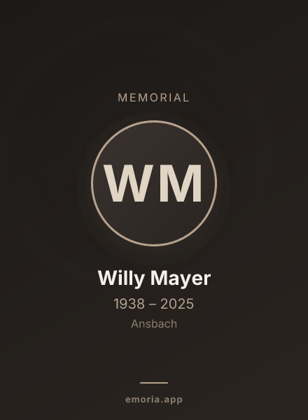 Memorial portrait of Willy Mayer
