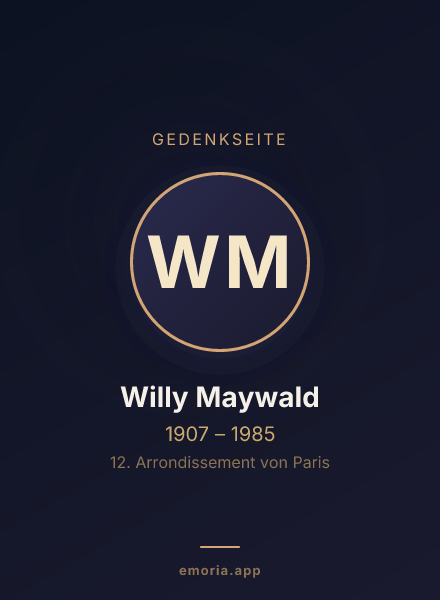 Gedenkportrait von Willy Maywald