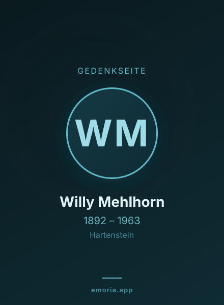 Gedenkportrait von Willy Mehlhorn