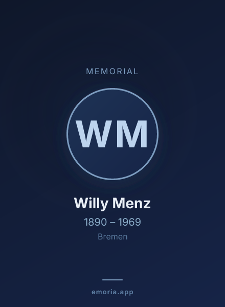 Memorial portrait of Willy Menz