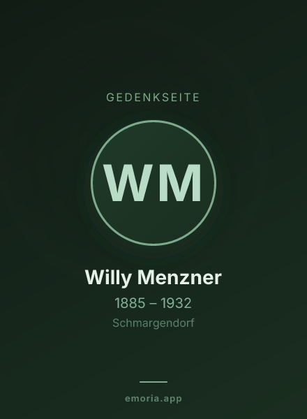 Gedenkportrait von Willy Menzner