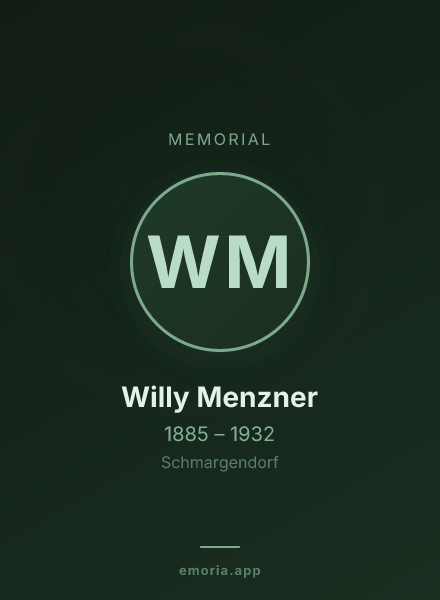 Memorial portrait of Willy Menzner