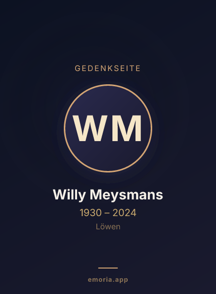 Gedenkportrait von Willy Meysmans
