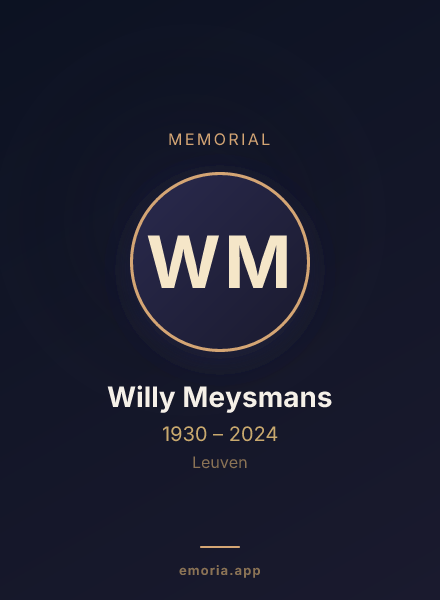 Memorial portrait of Willy Meysmans