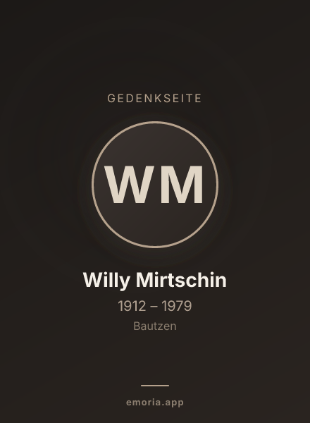 Gedenkportrait von Willy Mirtschin