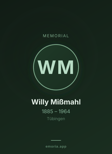 Memorial portrait of Willy Mißmahl