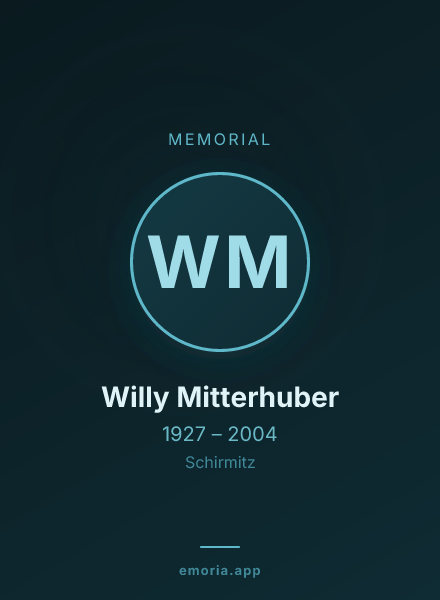 Memorial portrait of Willy Mitterhuber