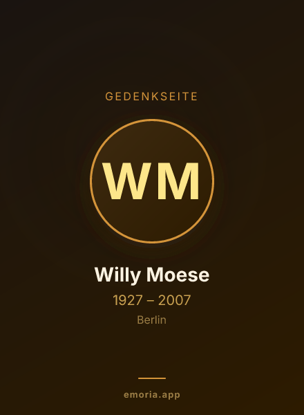 Gedenkportrait von Willy Moese