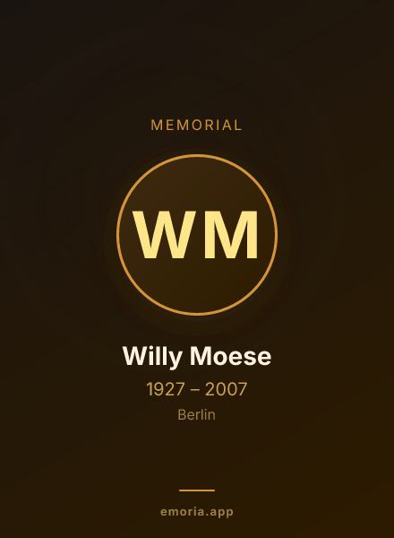 Memorial portrait of Willy Moese