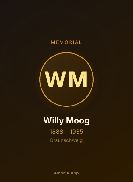 Memorial portrait of Willy Moog