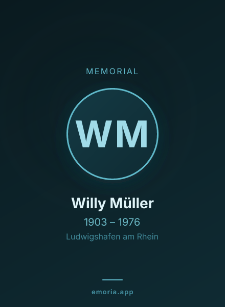 Memorial portrait of Willy Müller