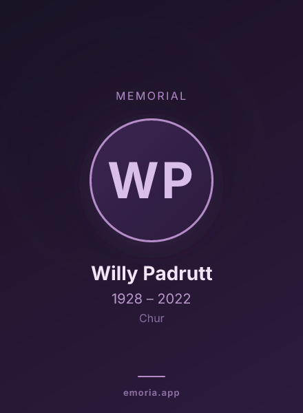 Memorial portrait of Willy Padrutt