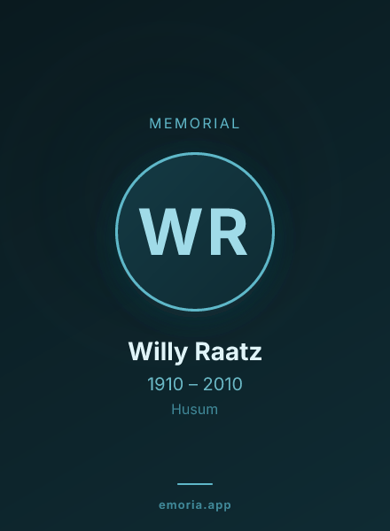 Memorial portrait of Willy Raatz