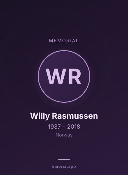 Memorial portrait of Willy Rasmussen