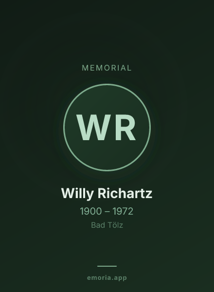 Memorial portrait of Willy Richartz