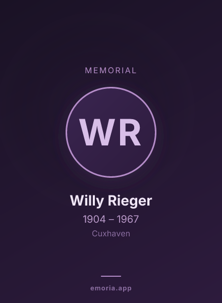 Memorial portrait of Willy Rieger