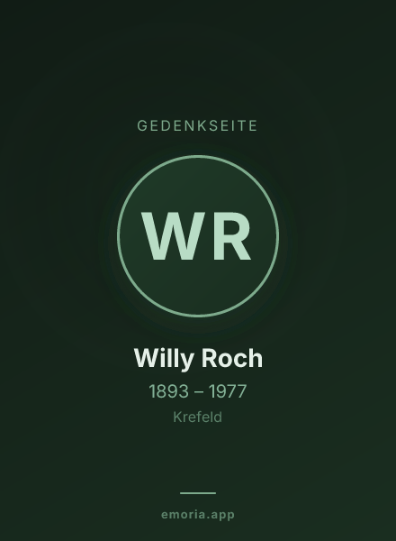 Gedenkportrait von Willy Roch