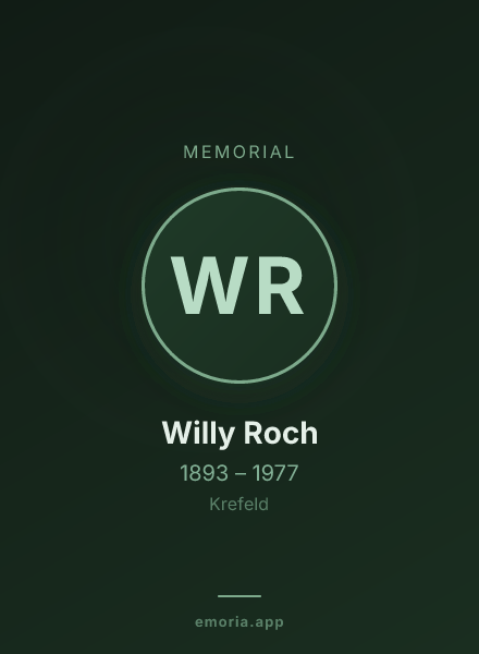 Memorial portrait of Willy Roch