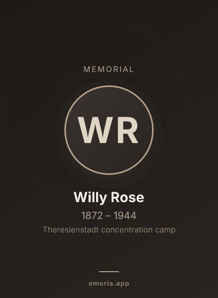 Memorial portrait of Willy Rose