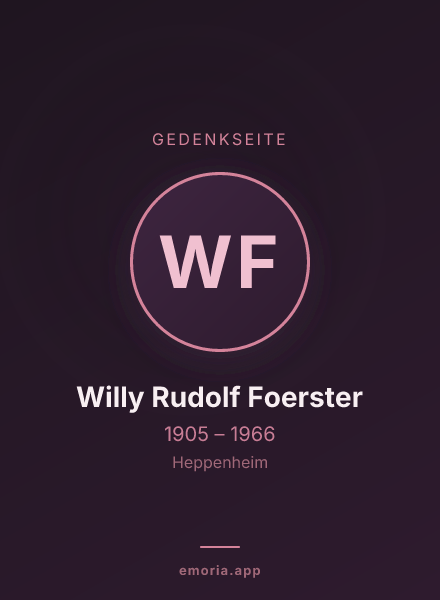 Gedenkportrait von Willy Rudolf Foerster