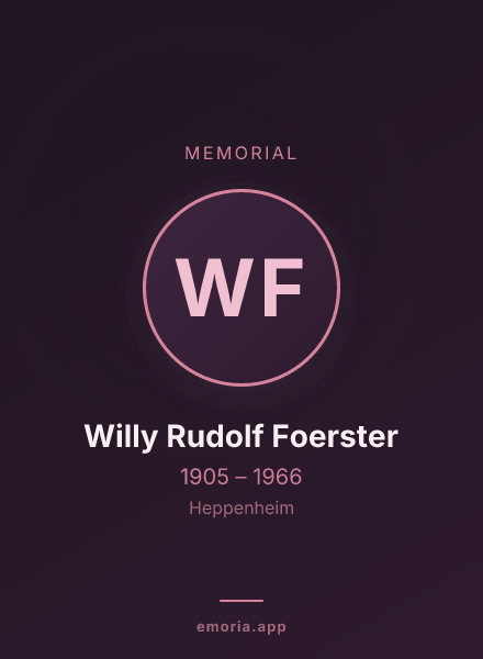 Memorial portrait of Willy Rudolf Foerster