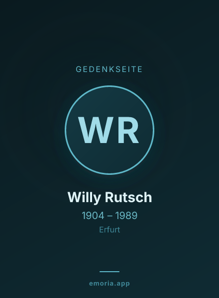 Gedenkportrait von Willy Rutsch