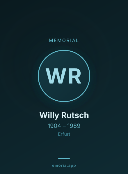 Memorial portrait of Willy Rutsch