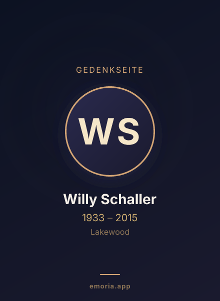 Gedenkportrait von Willy Schaller
