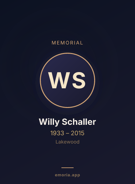 Memorial portrait of Willy Schaller