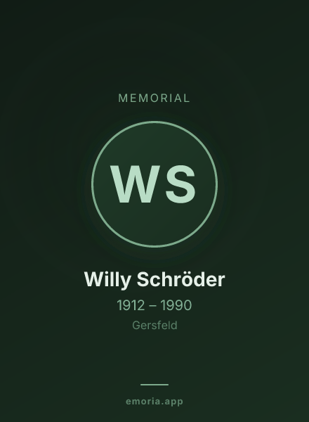 Memorial portrait of Willy Schröder