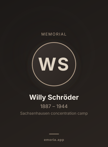 Memorial portrait of Willy Schröder