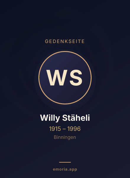 Gedenkportrait von Willy Stäheli