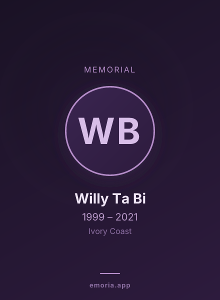 Memorial portrait of Willy Ta Bi