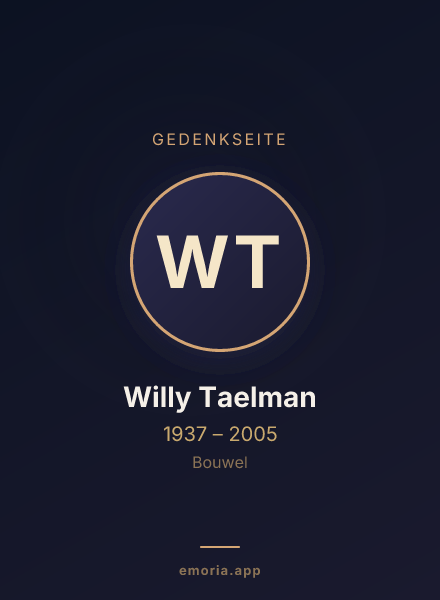 Gedenkportrait von Willy Taelman
