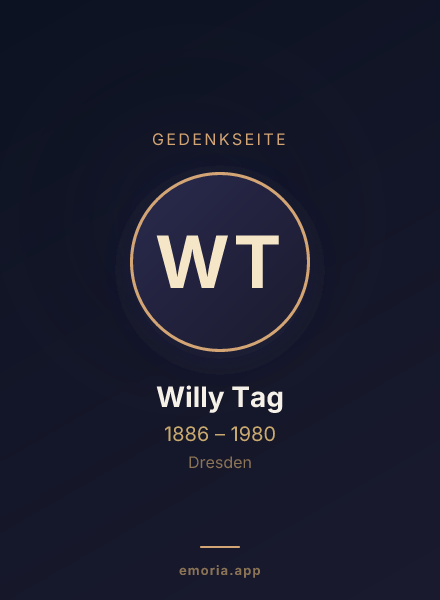 Gedenkportrait von Willy Tag