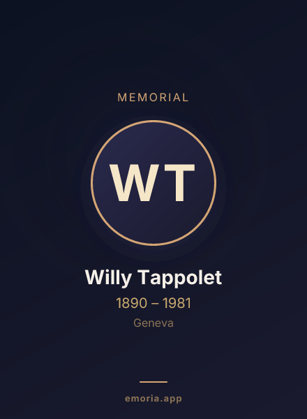 Memorial portrait of Willy Tappolet