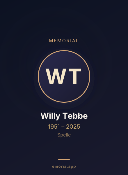 Memorial portrait of Willy Tebbe