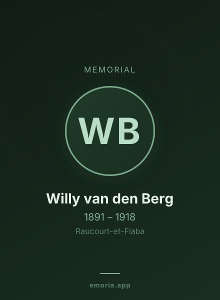 Memorial portrait of Willy van den Berg