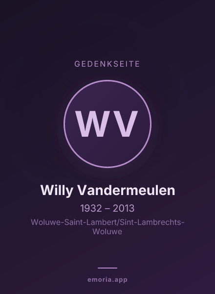 Gedenkportrait von Willy Vandermeulen