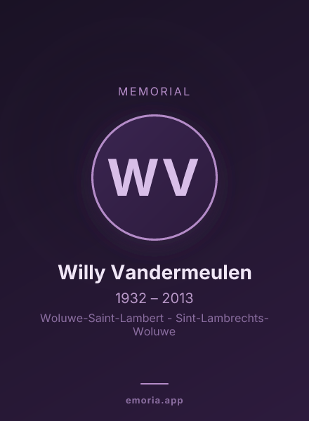 Memorial portrait of Willy Vandermeulen